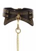 Obroża i smycz do bdsm Studded Collar and Leash Black